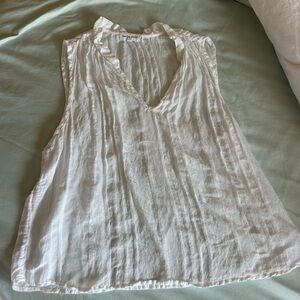 Bella Dahl white sleeveless blouse
